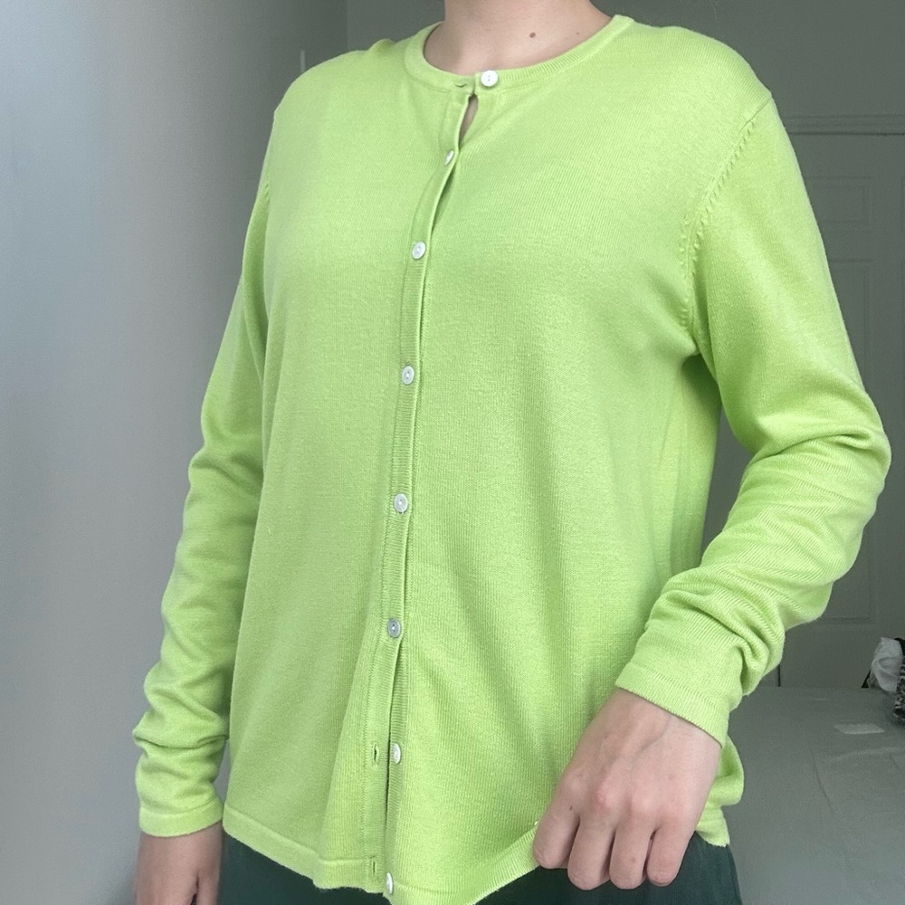 BRAT GREEN KNIT CARDIGAN